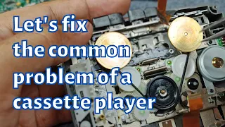 Let's fix cassette player common problem PLAY FF and REW not spinning || SONY TCS-60