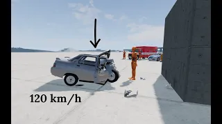 КРАШ-ТЕСТ ВАЗ 2110 VS СТЕНА 120KM/H - BeamNG.Drive