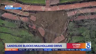 Landslide blocks Mulholland Drive