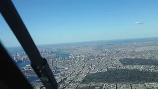 La Guardia Expressway Visual 31 cockpit view. NYC skyline