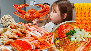 🦀대게찜풀코스+백화수복먹방🍜 대게찜에 대게라면,대게볶음밥은 필수코스🏂 대게 먹방 SNOW CRAB RAMEN RICE MUKBANG ASMR EATINGSHOW REALSOUND