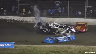 Big Nasty Flip during the 602 Late Model Feature at Magnolia Motor Speedway