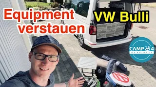 Gepäckmanagement im VW Bulli: Verstauen von Equipment, Zubehör und Gepäck (T6.1 California)