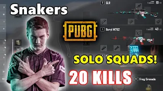 Snakers - 20 KILLS - SOLO SQUADS! - Beryl M762 + SLR - PUBG