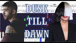 ZAYN ft. Sia - Dusk Till Dawn - Piano Tutorial w/ Sheets (Instrumental)