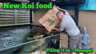 Koi Diary 158 - New Koi food and a feeding disaster