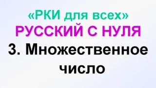 3-урок. Множественное число в русском языке примеры и упражнения. Русский как иностранный. РКИ