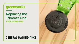 String Trimmer General Maintenance - Replacing the Trimmer Line (T-Style Trimmer Head)