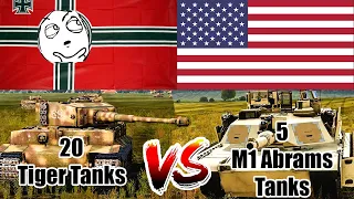 WW2 German Tiger vs M1 Abrams Tank War - Who Will Win?  - ARMA 3