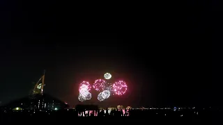 2021 New year Fireworks at Burj Al Arab, Jumeirah beach, Dubai