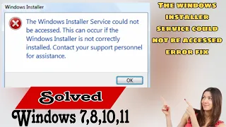 The windows installer service could not be accessed error fix #error #windows7 #windows10