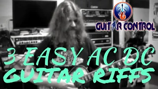 How To Play 3 Easy AC DC Guitar Riffs For Beginners - Guitar Song Lesson With Darrin Goodman