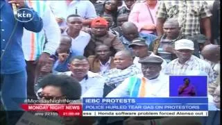 Kenyan opposition leader Raila Odinga’s car hit as police disperse anti-IEBC protests in Nairobi