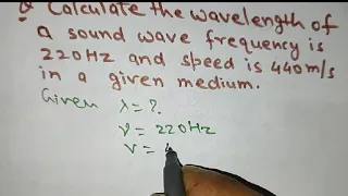 Calculate the wavelength of a sound wave frequency