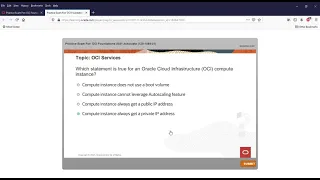 Practice Exam For  OCI Foundations 2021 Associate 1Z0 1085 21