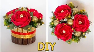Букет с розами в бобине от скотча ☆ DIY Букет из конфет на Новый Год своими руками ☆ handmade