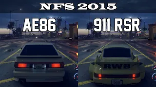 Toyota Sprinter GT Apex vs Porsche 911 Carrera RSR 2.8 - NFS 2015 (Drag Race)