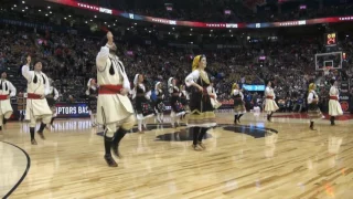 Serbian Folklore Ensemble “KOLO”, at ACC, 2017Jan22, NBA halftime: /Raptors vs. Phoenix Suns-floor