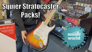 SQUIER BY FENDER STRATOCASTER PACK UNBOXING AT MUSIC WORLD IPSWICH!