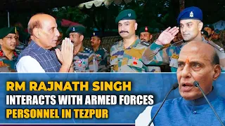 RM Rajnath Singh Interacts at ‘Barakhana’ with Armed Forces Personnel in Tezpur