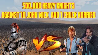 10 John Wick  and 1 Chuck Norris Vs Half Million Heavy Knights! | Ultimate Epic Battle Simulator 2