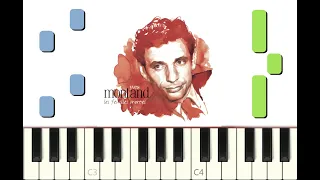 piano tutorial "LES FEUILLES MORTES" Yves Montand, 1949, avec partition gratuite (pdf)