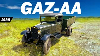 Old Restored Soviet Military Truck START & DRIVE - GAZ AA (1938)