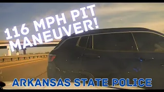 Arkansas State Police perform 116 MPH PIT / TVI Maneuver to end HIGH SPEED PURSUIT! #police #pursuit