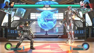 Winter Soldier & Iron Man vs Ultron & Captain America (Hardest AI) - Marvel vs Capcom: Infinite