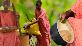 Granary , sun drying ,Roasting, Grinding meal and Cooking life from Scratch in an African Village