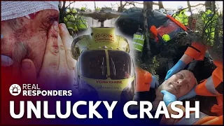 Unlucky Crash Leaves Motorcyclist With A Broken Neck | Helicopter ER S1 E5 | Real Responders