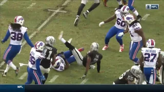 Marquette King Celebrates with Flag After Roughing the Kicker Penalty | Bills vs. Raiders | NFL