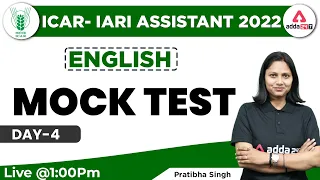 ICAR IARI Assistant Recruitment 2022 | English Classes by Pratibha Singh | Mock Test #4