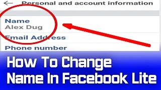 How To Change Name In Facebook Lite 2022