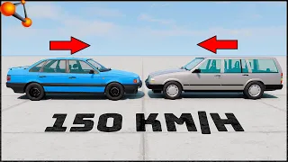 VW PASSAT B3 vs VOLVO 940! 150 Km/H CRASH TEST! - BeamNg Drive