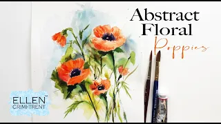 Abstract Florals Watercolor Poppies