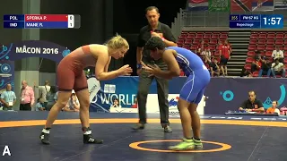 Repechage FW - 67 kg: R. MANE (IND) df. P. SPERKA (POL), 5-2