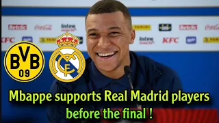 Mbappe supports Real Madrid players before the Borussia Dortmund match!