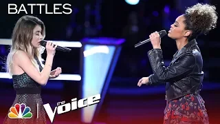 The Voice 2018 Battle - Dallas Caroline vs. Spensha Baker: "I Could Use a Love Song"