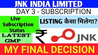 Jnk India Ipo 🔴 Jnk India Limited Ipo Review 🔴 Jnk Ipo Review 🔴 Jnk India Ipo Gmp Today 🔴Jnk Ipo Gmp