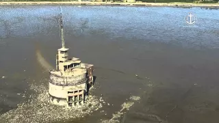 Aerial video of the Grain Tower Battery and Grain fort