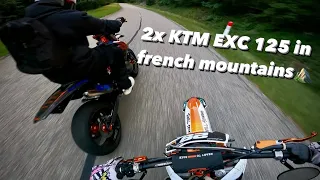 two KTM EXC 125 chasing in french mountains | RAW Sound