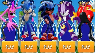 Sonic Dash - Darkspine vs Sonic Exe vs Movie Sonic defeat All Bosses Zazz Eggman All Characters