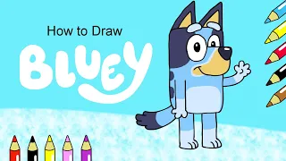 How to Draw Bluey Heeler - Easy and Cute Easy Little drawings ( Drawing ) Disney Junior Doodles