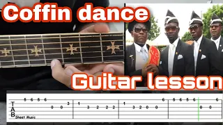 COFFIN DANCE MEME EASY GUITAR TUTORIAL || GUITAR TABS