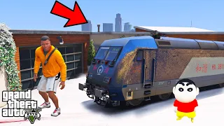 Franklin Travel From Train To North Yankton With Shinchan & Chop In GTA V