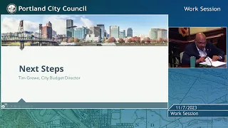 Portland City Council Work Session - FY 2024-25 Budget Session 2 11/7/23