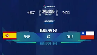 🇪🇸 SPAIN vs CHILE 🇨🇱 – MALE ¼ Finals POS [1-8]- DP WORLD | WORLD PADEL CHAMPIONSHIPS DUBAI 2022