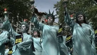 London protest condemns Trump's 100 days in office