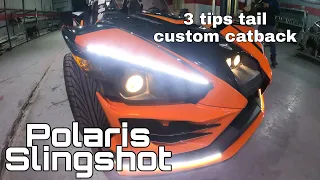 Polaris Slingshot custom 3 tips tail Catback. Very loud.